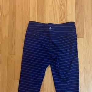 Blue Striped Leggings with Stretchy Fit